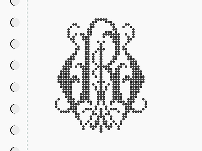 Dot Matrix WR Monogram design dribbleweeklywarmup graphic logo monogram