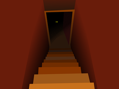What's in the Basement? basement creepy dark down dribbleweeklywarmup eyes red spooky stairs waiting