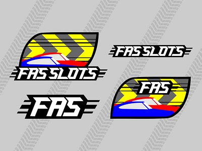 FAS SLOTS Slot Car Racing branding car fast fun graphic hobby logo racing racing car slot tire