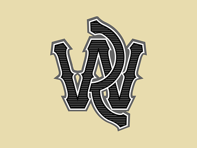 W R Monogram initials lettering monogram typography