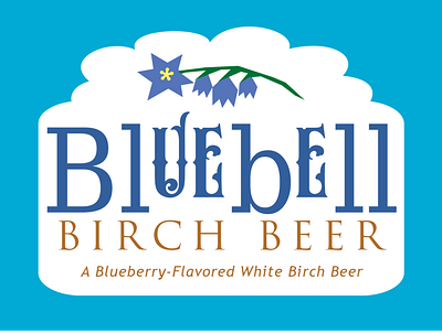 Bluebell Birch Beer Label beer bell birch blue blueberry branding design drink florals label logo soda