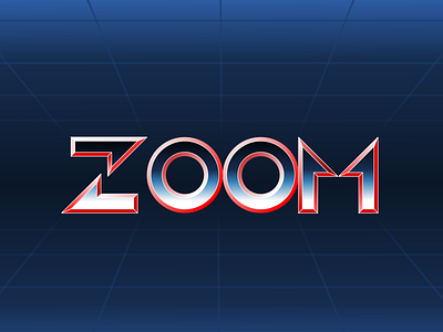 ZOOM 1982 80s style airbrush chrome computer design dribbleweeklywarmup game gradient graphic reflective tech tron typography