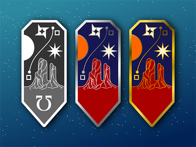 Space Themed Pin Design badge corps design graphic league logo patch pin portal space team tourism unit world