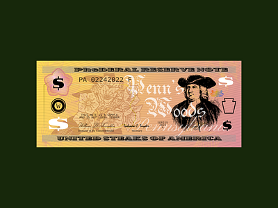 Commonwealth Cash bill dribbleweeklywarmup graphic design inkscape laurel money penn pennsylvania