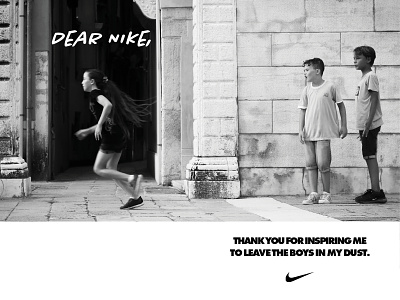 Dear Nike, Spec Ad Campaign ad campaign advertising black and white branding graphic design magazine ad nike nike running sports typography
