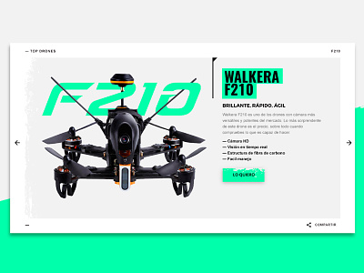 Drone F210 card clean concept design drone mobile product web webdesign