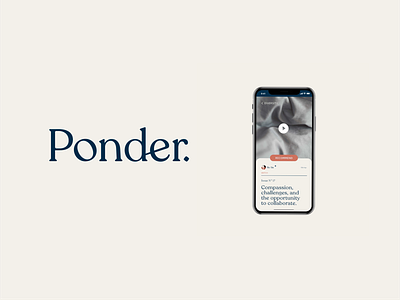 Ponder - Logo and Mobile (Concept) branding graphic designer minimal mobile design product design ui ux web design web designer website
