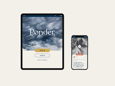 Ponder - Tablet and Mobile (Concept) branding design graphic designer minimal mobile design product design ui ux web design website