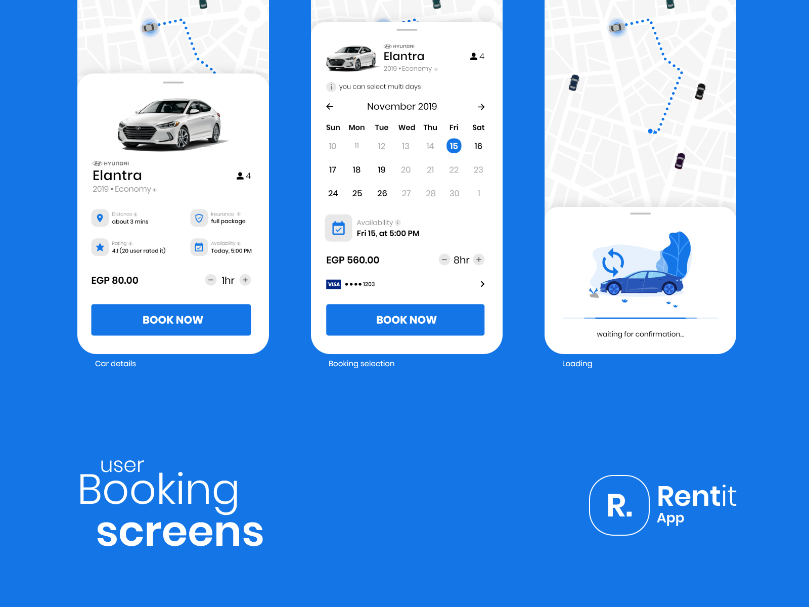car renting app concept Rentit by Andrew.J on Dribbble