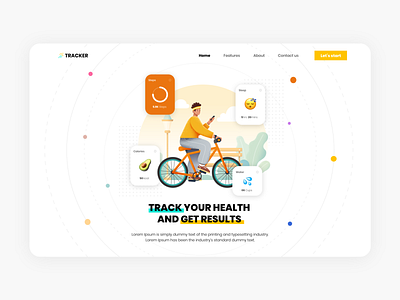 Tracker - Fitness app animation app clean design fit fitness fitness app flat illustration mobile ui ux web