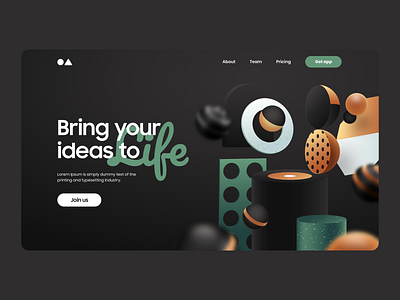 Bring your Ideas - Landing Page 3d app clean design flat illustration landingpage mobile page ui ux web