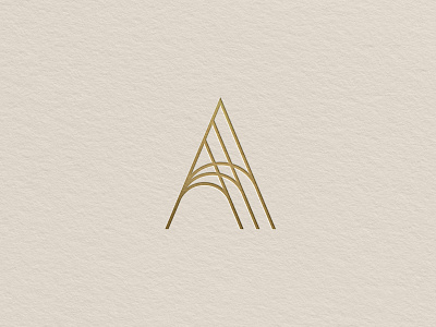 A Mark brandmark deboss gold foil letter a letterform logo