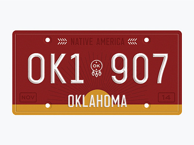 State Plate collaboration illustration license plate ok oklahoma redesign state state plate typography vector