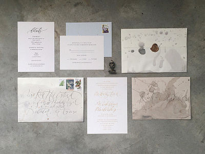 Etherial Wedding Invitations calligraphy custom invites handlettering ink invitations screenprinting stationery typography wedding wedding invitations wedding paper wedding stationery