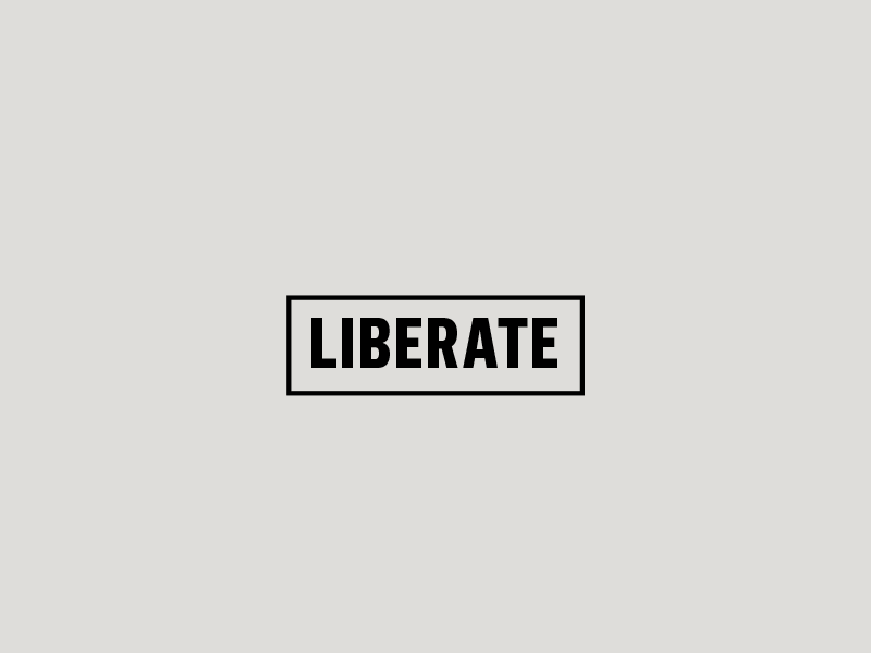 Liberate box branding colorful conference dynamic event freedom global justice liberate logo slavery