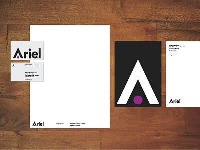 make rules, then break 'em a arrow brand collateral branding business cards letter a letterform purple visual identity