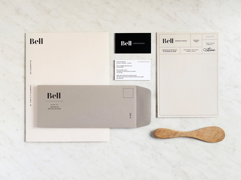 Feel Good Friday print design neutral interior design cabinetry visual identity branding stationery