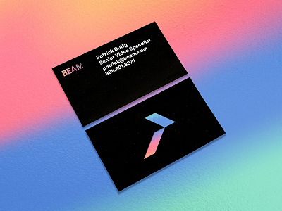 Holo beam branding colorful dynamic foil holographic light logo matchstic slant