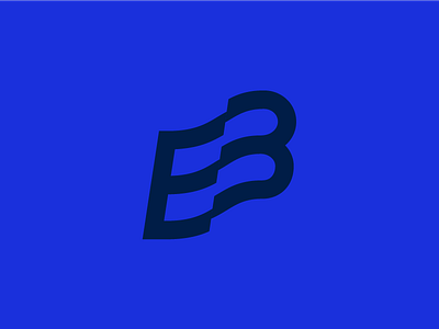 Wavy B WIP b blue brandmark flag letter b logo typography wave wavy