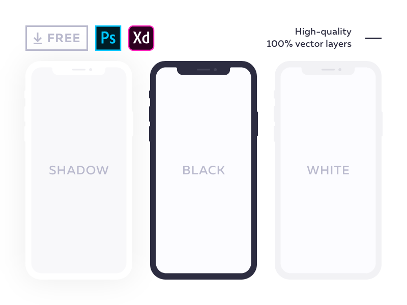 Download Free flat mockup for iPhone X by Alexander Litvinenko on ...