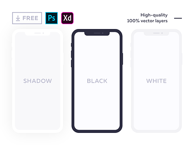 Free flat mockup for iPhone X adobe experience design free freebie iphone iphonex mock up phone photoshop psd vector xd