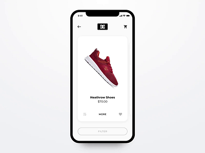 DC Shoes UI animation app dc design ecommerce keds madewithadobexd mobile shoes sneaker ui ux web