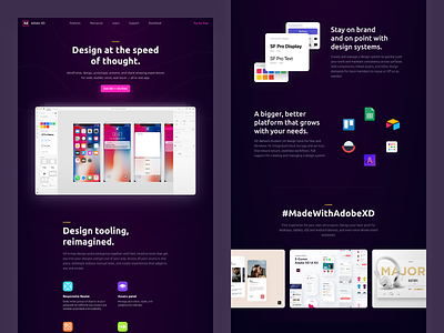 Adobe XD Product landing page