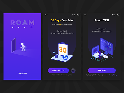 Roam VPN_1 app design icon ui ux 图标 应用 设计