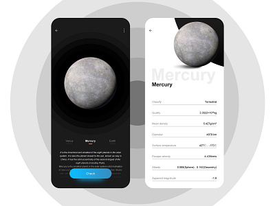 Solar System Explorer ui ux 应用 设计