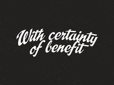 With certainty of benefit adobeillustrator design flat logo minimal typography vector