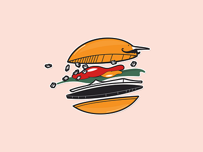 Moustacheeseburger adobeillustrator character design cheeseburger flat graphic illustration moustache vector