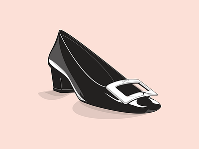 Vivier shoe adobeillustrator fashion flat illustration minimal uncommissioned vector