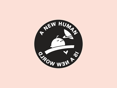 A New Human is a New World adobeillustrator black and white design flat greetingcard human icon illustration life minimal planet typography vector vectorart