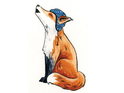 Singing Fox animal fox illustration painting watercolor