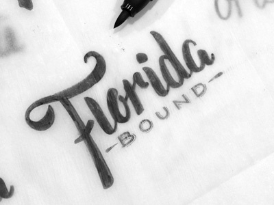 Florida Bound brush florida hand drawn hand lettering script