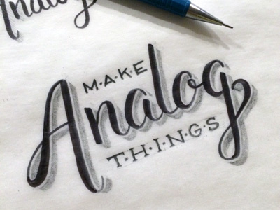 Analog analog brush script hand drawn lettering script sketch