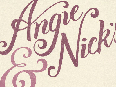 Angie & Nick brush handdrawn lettering script typography wedding