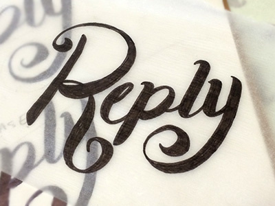 Reply brush handdrawn lettering script sketch typography