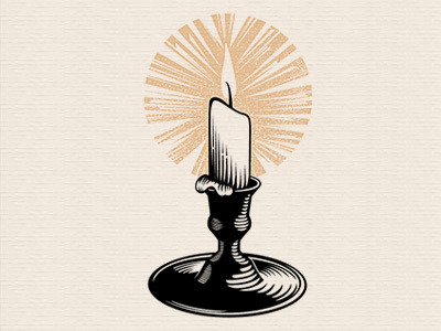 Candle Illustration black candle illustration logo pen and ink woodcut