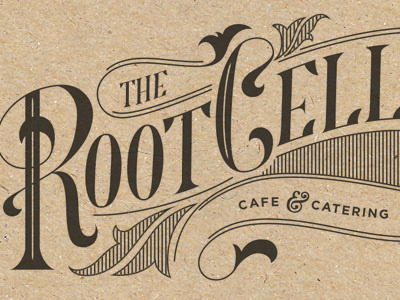 Root Cellar Type hand drawn lettering ornaments serif