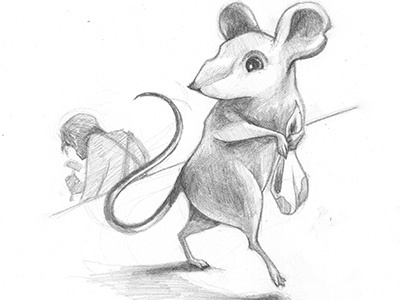 Sneaking Mouse character design childrens book drawing illustration mouse pencil sketch