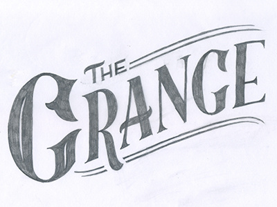 The Grange hand drawn lettering pencil serif typography