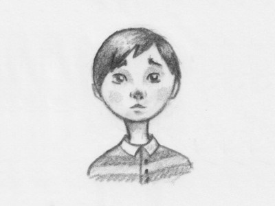 Charlie character childrens book drawing illustration pencil sketch