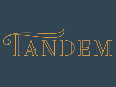 Tandem gold logo serif stroke type typography vector