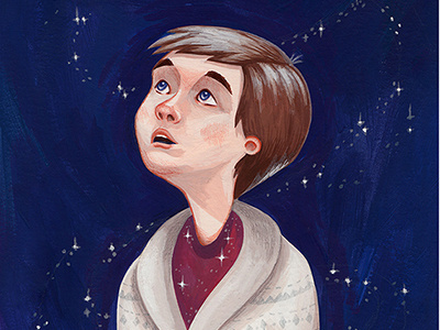 Moon Boy book boy character childrens illustration moon painting pattern stars story