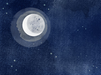 Moon digital illustration moon stars texture watercolor