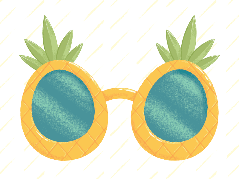 Summer Photo Booth Props brush cocktail digital diy fruit illustration pencil photo booth pineapple summer sunglasses texture