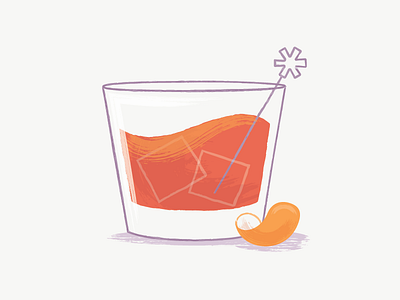 Cocktail brush cocktail drink illustration manhattan orange spot texture vector