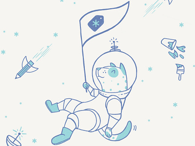 Spacedog astronaut brush character dog drawn illustration procreate space texture