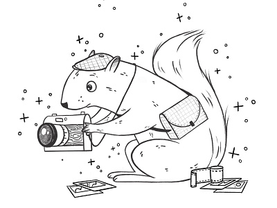 Squirrel Swag animal brush camera character film illustration photographer polaroid procreate squirrel swag texture